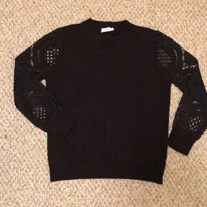 Black Lace Sleeve Sweater